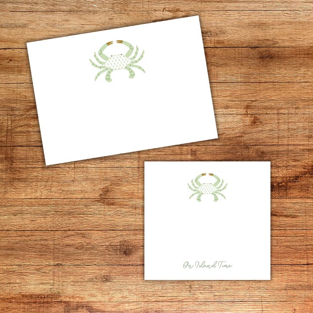 Bloco De Notas Customizable Green Chic Crab Sticky Notes (Criador carregado)