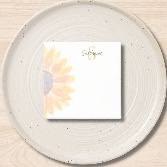 Bloco De Notas Customized Monogram Sunflower (Criador carregado)