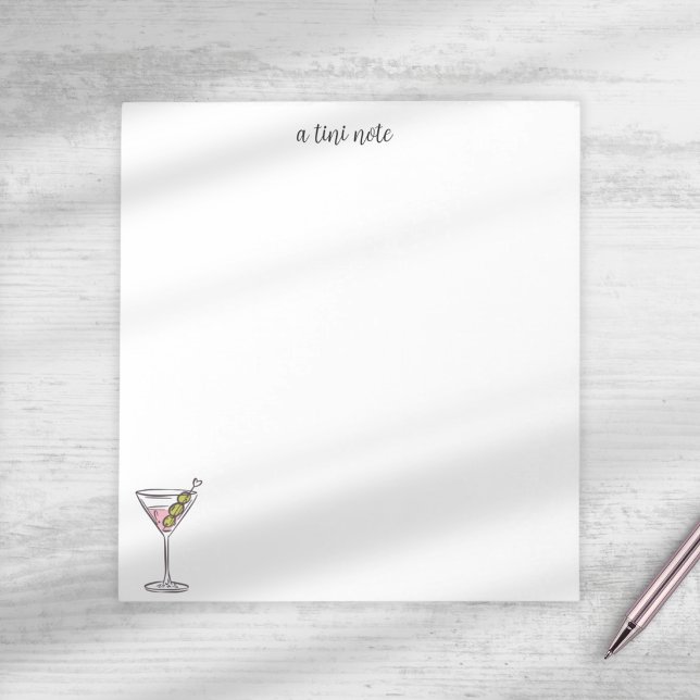 Bloco De Notas Cute A Tini Note Hand Drawn Martini Cocktail (Criador carregado)