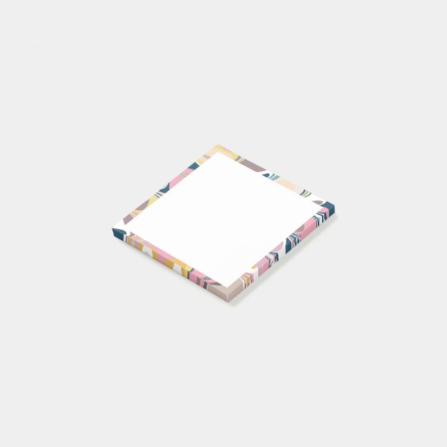 Bloco De Notas Cute Abstract Marble Paint Swirl em Pastel Rosa (Inclinado)
