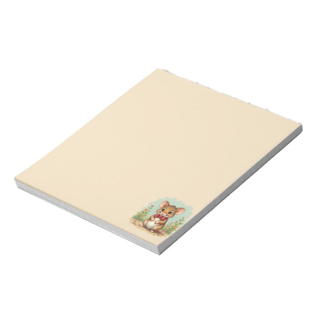 Bloco De Notas Cute adorable little mouse with tie (Invertido)