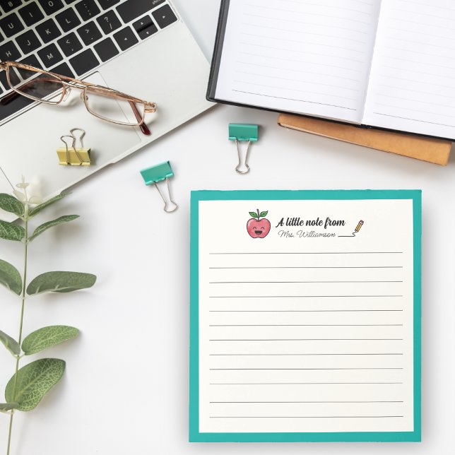 Bloco De Notas Cute Apple Pencil Teacher Appreciation Gift (Criador carregado)