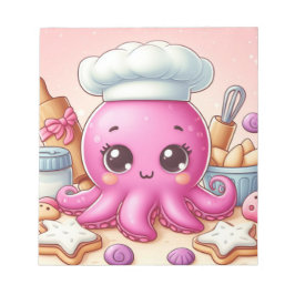 Bloco De Notas Cute baking octopus blank notepad