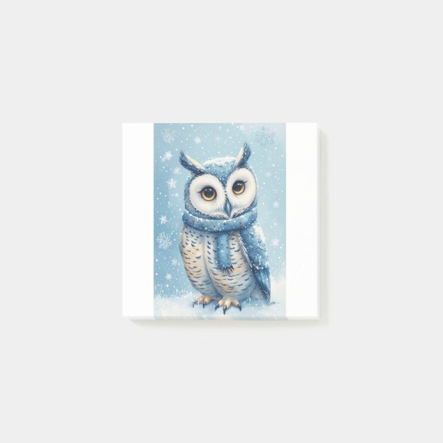 Bloco De Notas Cute Blue Owl (Frente)