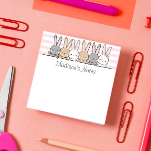 Bloco De Notas Cute Bunnies Personalized