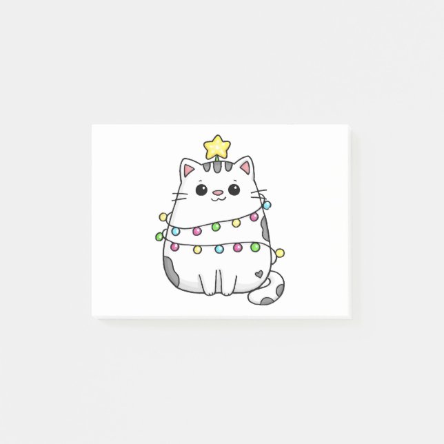 Bloco De Notas Cute Cat Christmas design  (Frente)