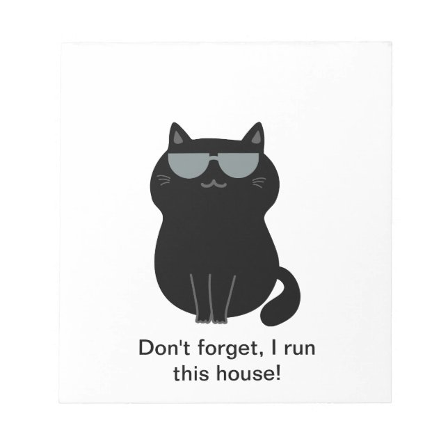 Bloco De Notas Cute Cat - I run this house (Frente)
