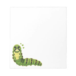 Bloco De Notas Cute Caterpillar with Hearts