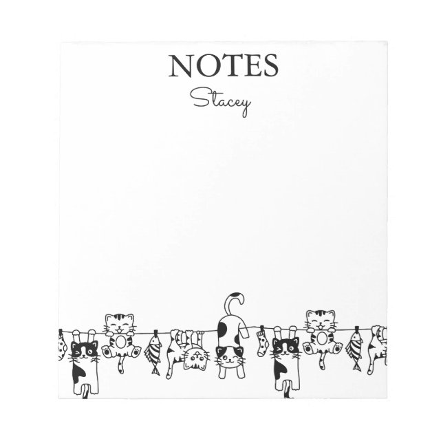 Bloco De Notas Cute Cats Personalized Notepad (Frente)