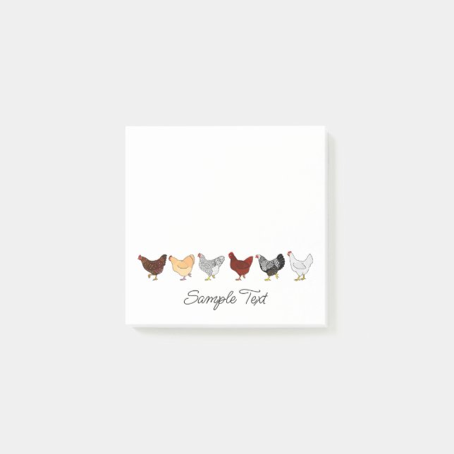 Bloco De Notas cute chickens in a row (Frente)