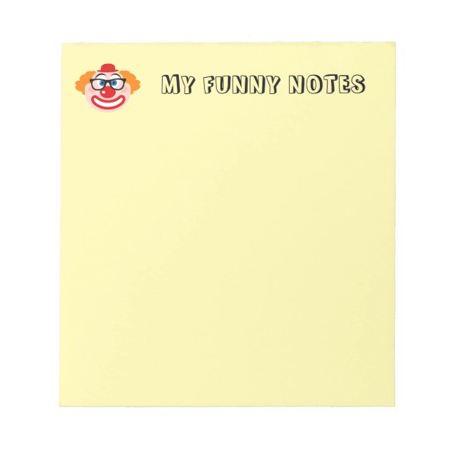 Bloco De Notas Cute clown notepad for funny jokes and notes (Frente)