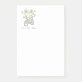 Bloco De Notas Cute Cycling Frog | Kawaii Frog Bicycle Art