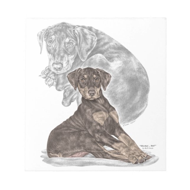 Bloco De Notas Cute Doberman Pinscher Puppy (Frente)