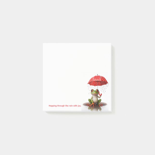 Bloco De Notas Cute Frog Notes – Rainy Day Joy (Frente)