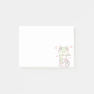 Bloco De Notas Cute Frog Riding Bicycle | Funny Frog Lover Gift