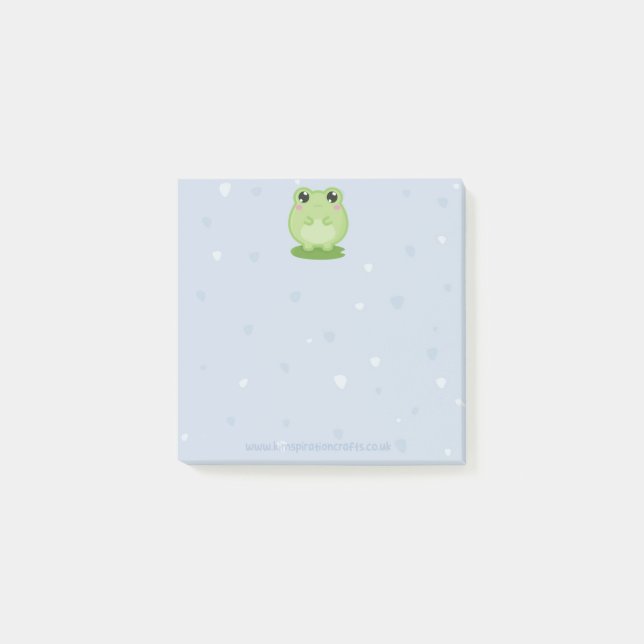 Bloco De Notas Cute frog sticky notes, back to school stationery (Frente)