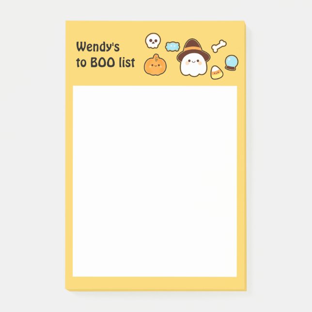 Bloco De Notas Cute halloween, fantasma & doces (Frente)