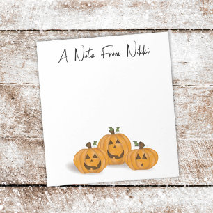 Bloco De Notas Cute Jack O'lanterns Cute Cute Jack O'lanterns Whi