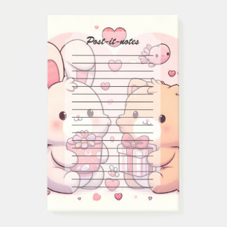 Bloco De Notas Cute Kawaii Valentine Bunny Bear Love Gift