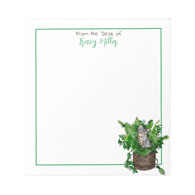 Bloco De Notas Cute Kitten Personalizado em Captura (Frente)