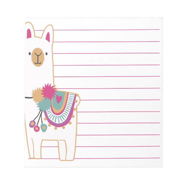 Bloco De Notas Cute llama (Frente)