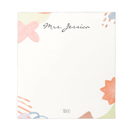 Bloco De Notas Cute Minimalist Boho Teacher Notepad