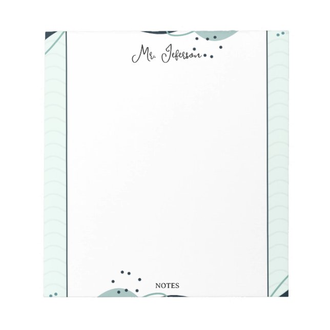 Bloco De Notas Cute Pastel Frame Teacher Notepad (Frente)