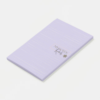 Bloco De Notas Cute Personalized Lined Simple Modern Lavender