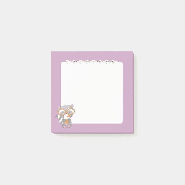 Bloco De Notas Cute Raccoon assustador (Frente)