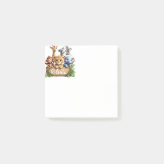 Bloco De Notas Cute Safari Animals Personalized Sticky Notes