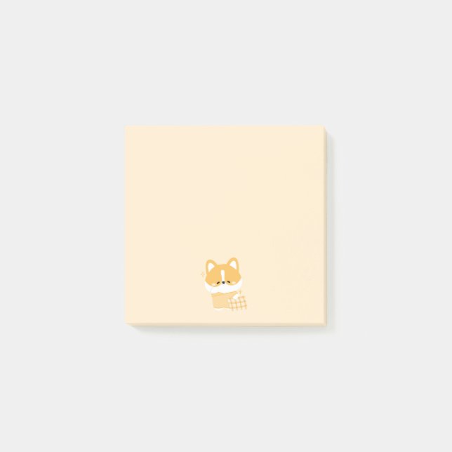 Bloco De Notas Cute Sleepy Corg (Frente)