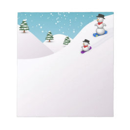 Bloco De Notas Cute Snowboard Snowmen