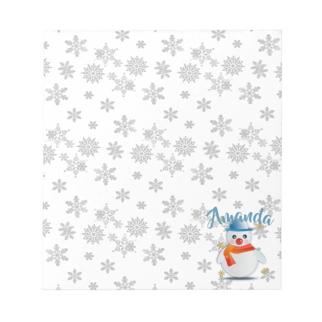 Bloco De Notas Cute Snowman (Frente)