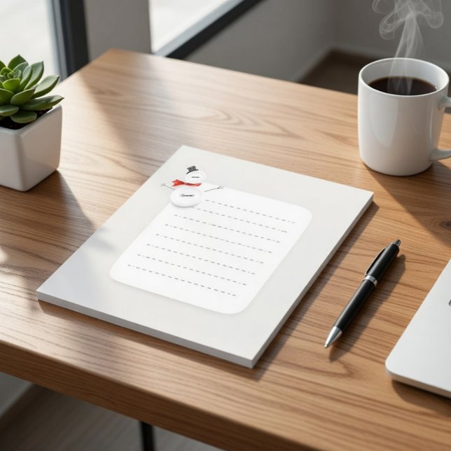 Bloco De Notas Cute Snowman Winter Notepad (Criador carregado)