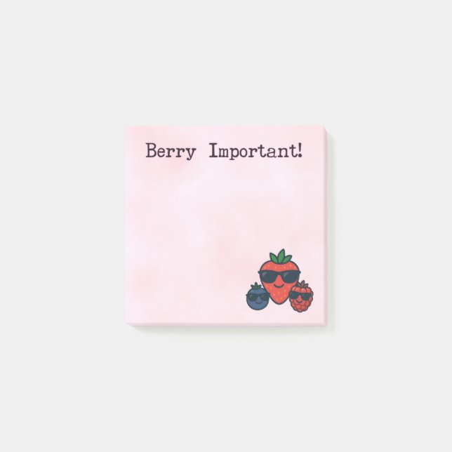 Bloco De Notas Cute Sticky Notes | Berry Important Post-Its (Frente)