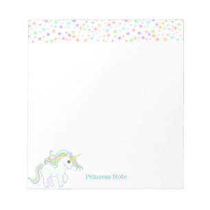 Bloco De Notas Cute Unicórnio Mágico & Estrelas Pastel Multicolor
