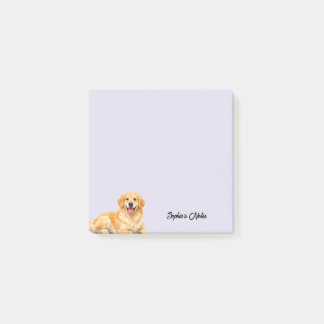 Bloco De Notas Cute Watercolor Golden Retriever Trendy Custom