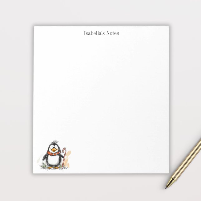 Bloco De Notas Cute Winter Penguin Sketch Illustration (Criador carregado)