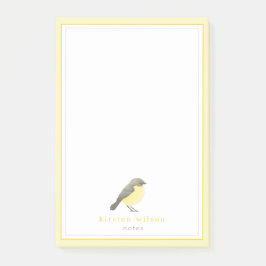 Bloco De Notas Cute Yellow Robin - Personalizado