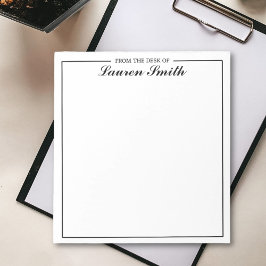 Bloco De Notas Da Escrivaninha Do Elegante Mínimo Escrito Preto