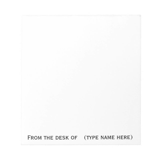 Bloco De Notas "Da escrivaninha do" memo pad (Frente)