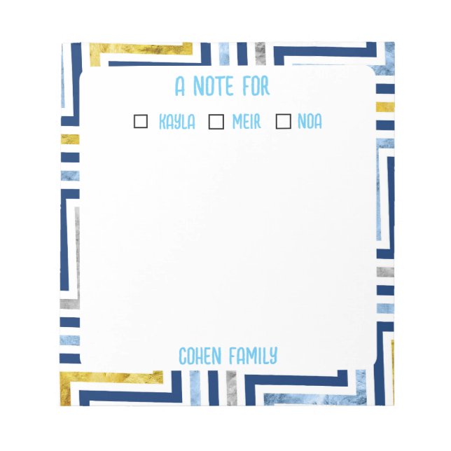 Bloco de notas da família (Frente)