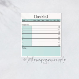 Bloco de Notas da Lista de Verificação Diária