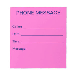 Bloco de notas da mensagem de telefone (luz -
