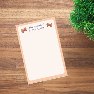 Bloco De Notas Da Mesa da Borboleta Laranja