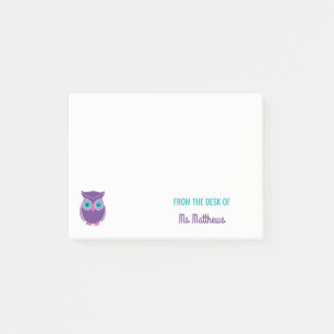 Bloco De Notas Da mesa da coruja do professor personalizada