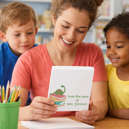 Bloco De Notas Da mesa da Professora de Ensino Fundamental Dinosa