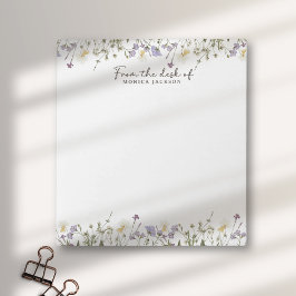 Bloco De Notas Da mesa das flores silvestres rústicas