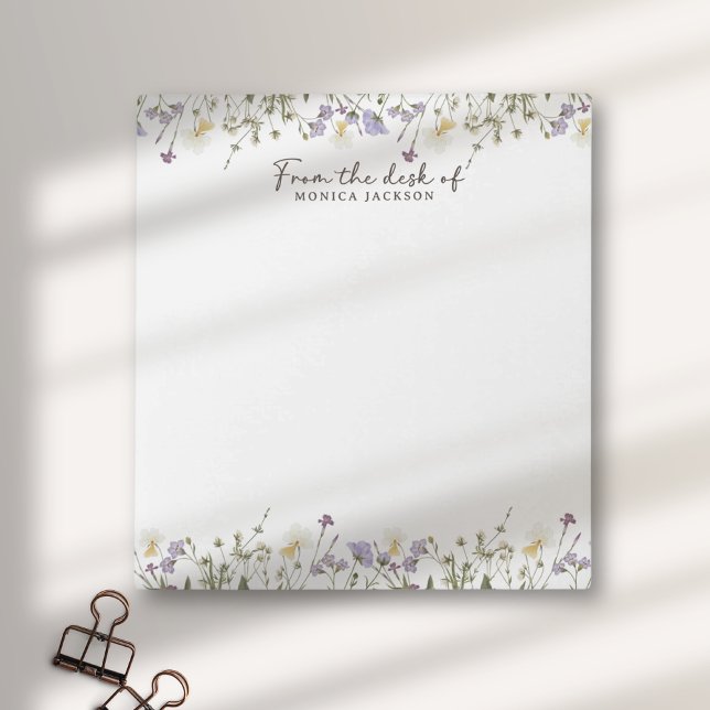 Bloco De Notas Da mesa das flores silvestres rústicas (Criador carregado)