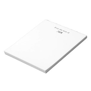 Bloco De Notas Da Mesa De Monograma Preto Inicial